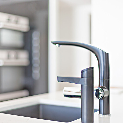 newly installed kitchen faucet